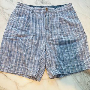 Tommy Hilfiger Seersucker Shorts Walking Golf Blue Plaid Men's 30